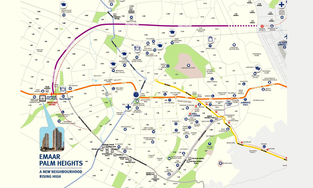 Emaar Palm Heights Signature Location Map Image