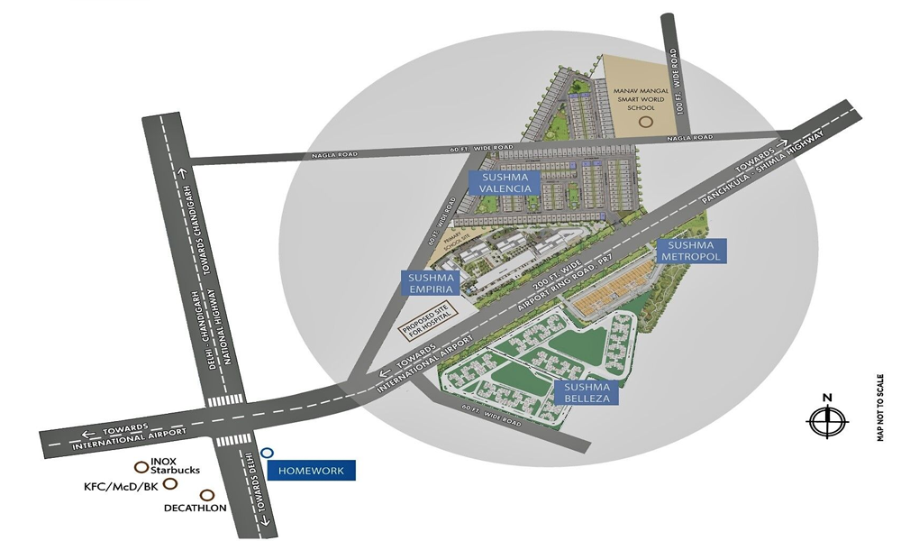 Sushma Empiria Location Map Image