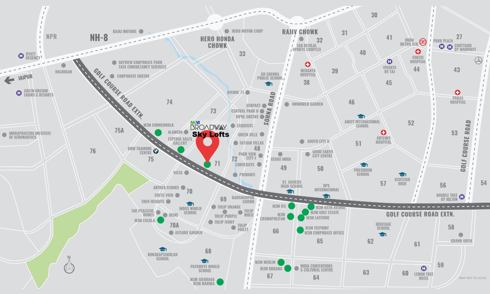 M3M Skylofts Location Map Image