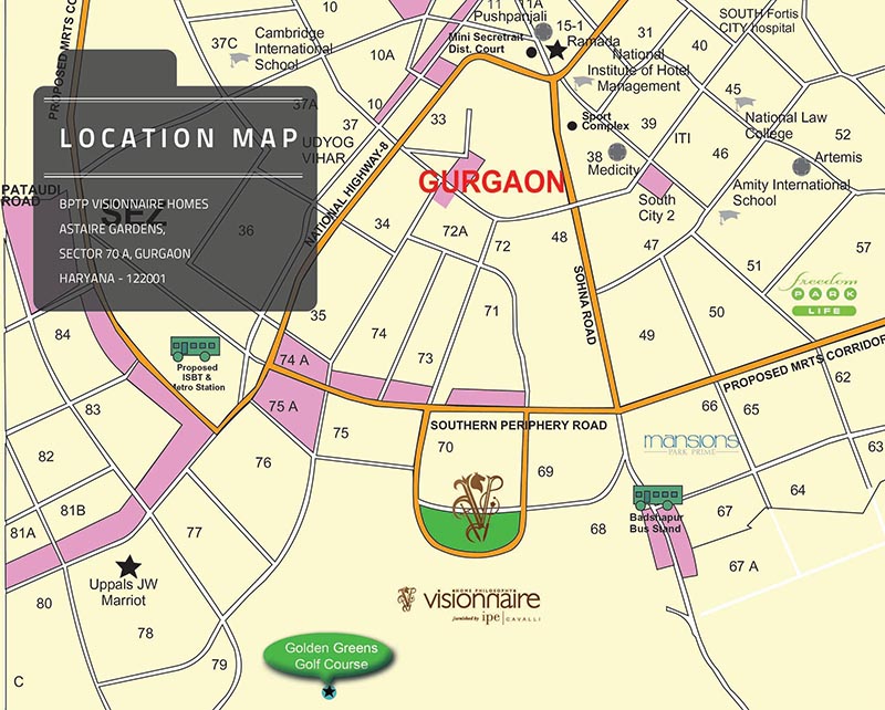 BPTP Visionnaire Villas Location Map Image