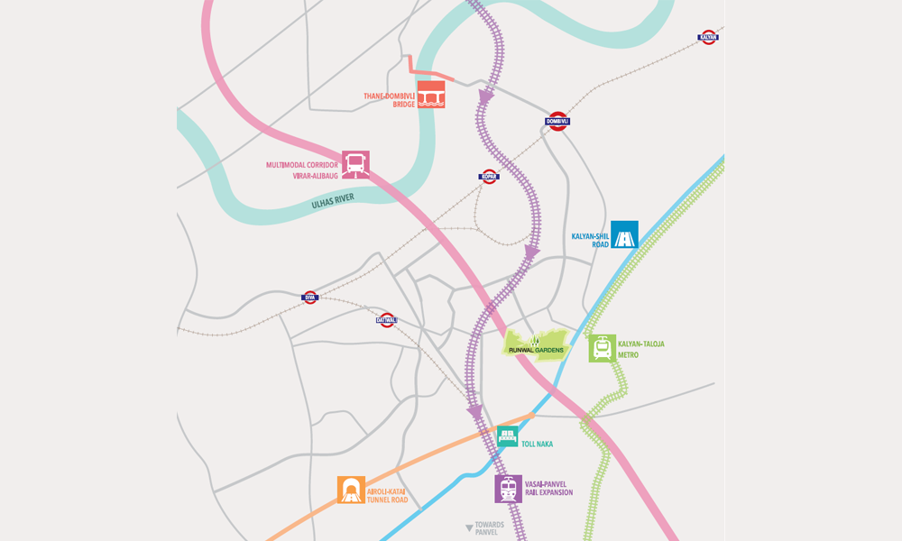 Runwal Gardens Location Map Image