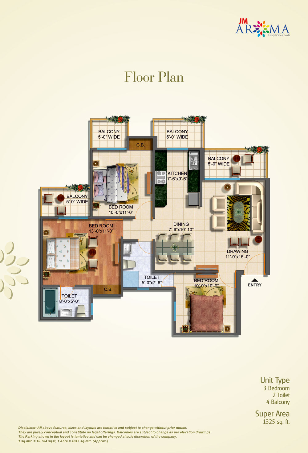 Jm Aroma in Sector 75 Noida Price, Floor Plan, Brochure & Reviews.