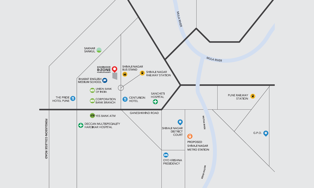 Kohinoor B Zone Location Map Image