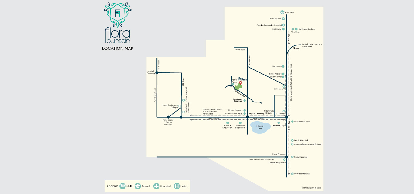 Flora Fountain Location Map Image
