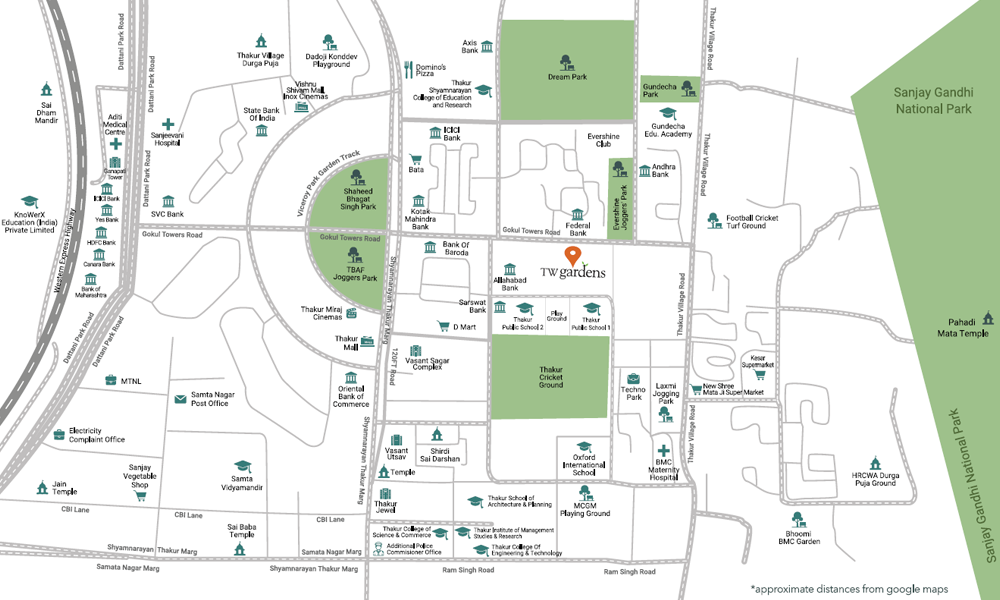 Wadhwa TW Gardens Location Map Image