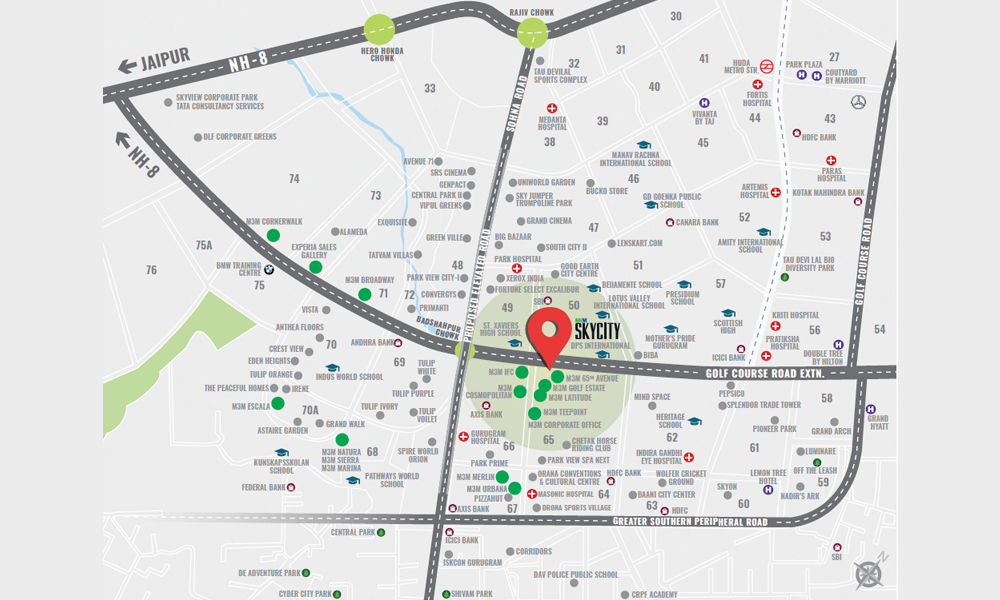 M3M Skycity Location Map Image