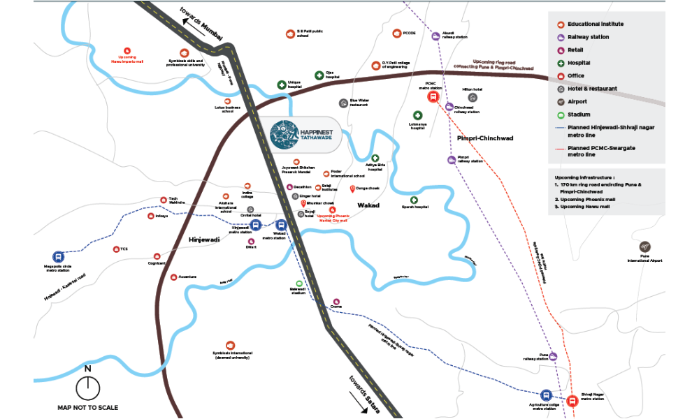 Mahindra Happinest Tathawade Location Map Image