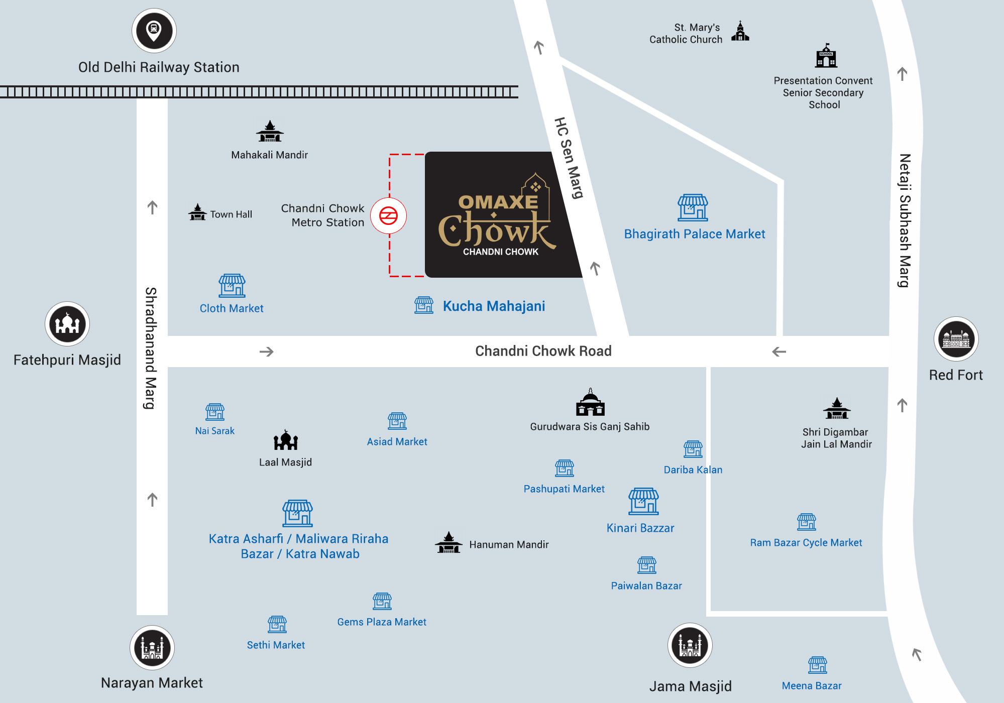 Omaxe Chandni Chowk Location Map Image
