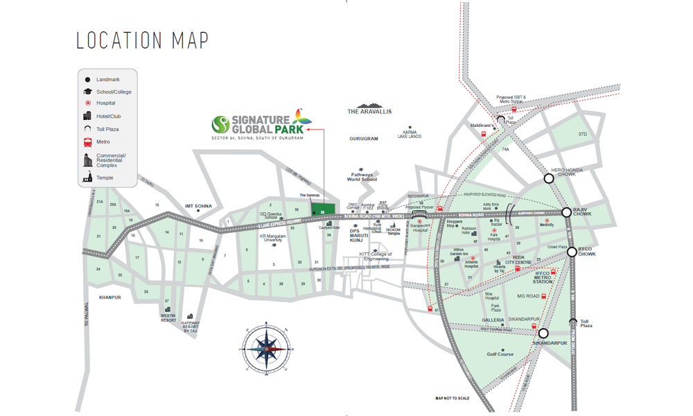 Signature Global Park Location Map Image