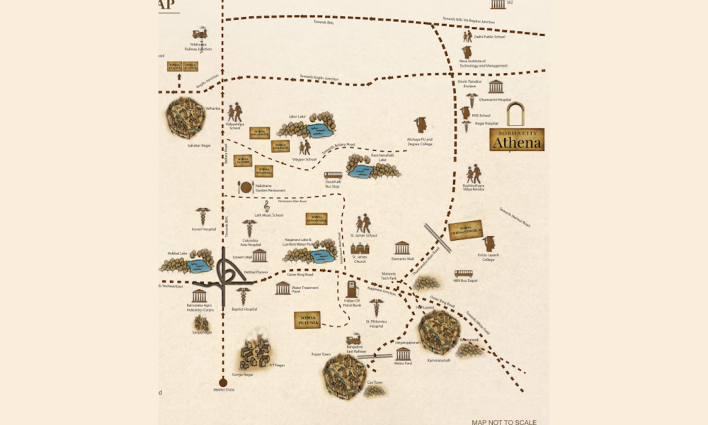 Sobha City Athena Location Map Image