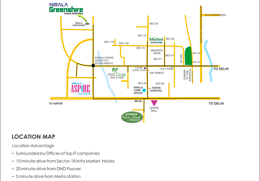 Nirala Greenshire Location Map Image