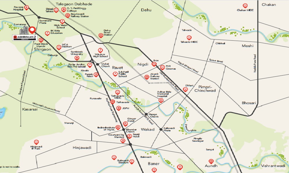 Kohinoor Abhimaan Homes Location Map Image