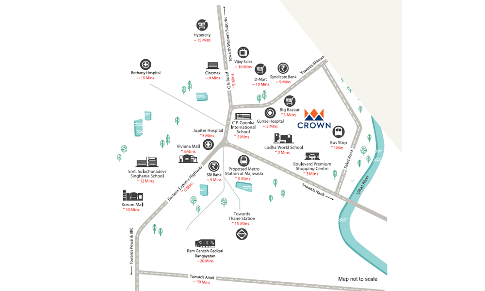 Lodha Crown Location Map Image