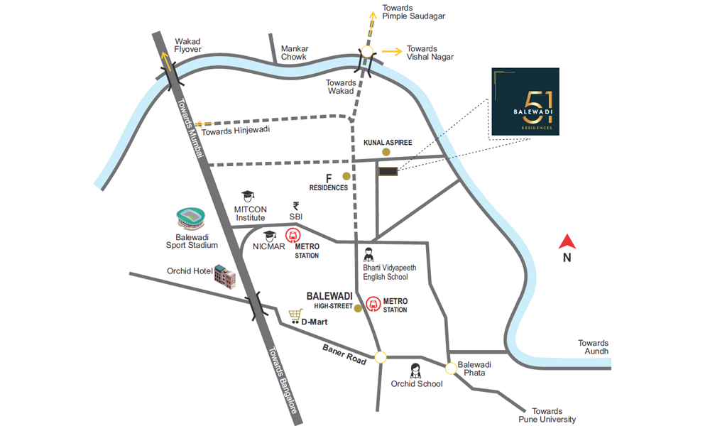 Utsav Homes 51 Balewadi Residences Location Map Image