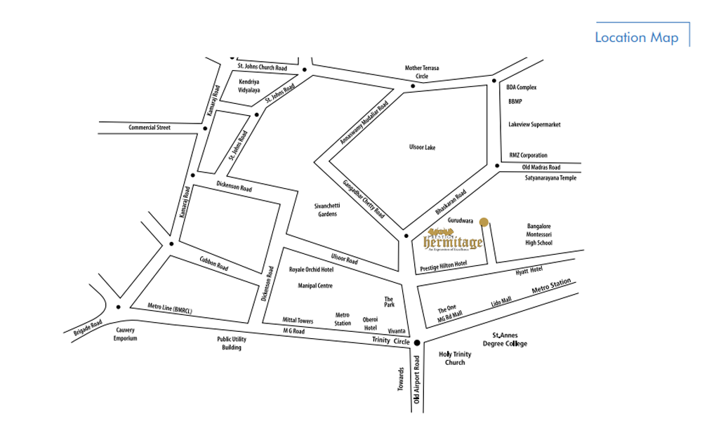 Prestige Hermitage Location Map Image