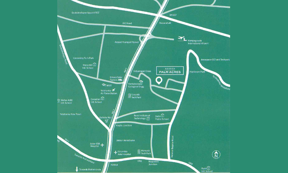 Adarsh Palm Acres Location Map Image