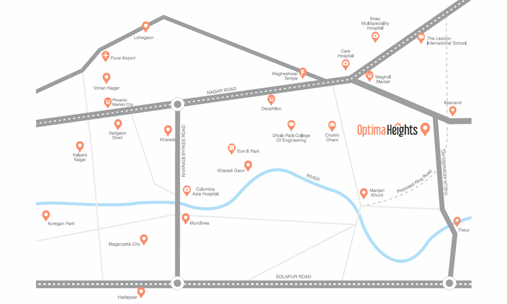 Optima Heights Location Map Image