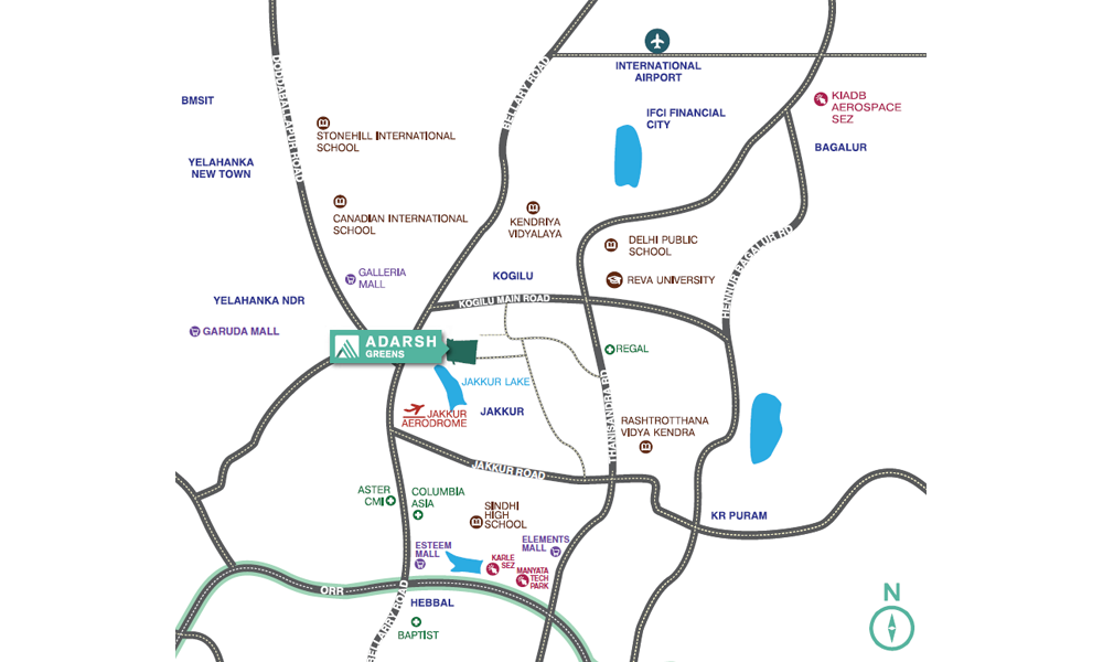 Adarsh Greens Location Map Image
