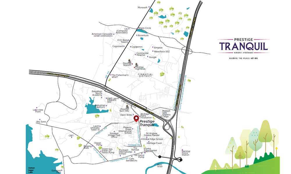 Prestige Tranquil Location Map Image