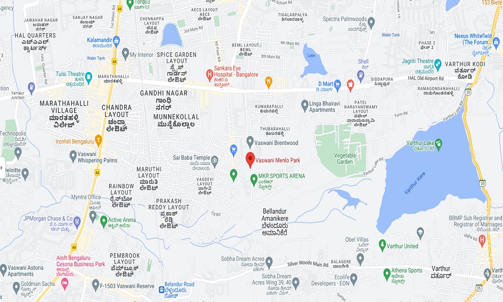Vaswani Menlo Park Location Map Image