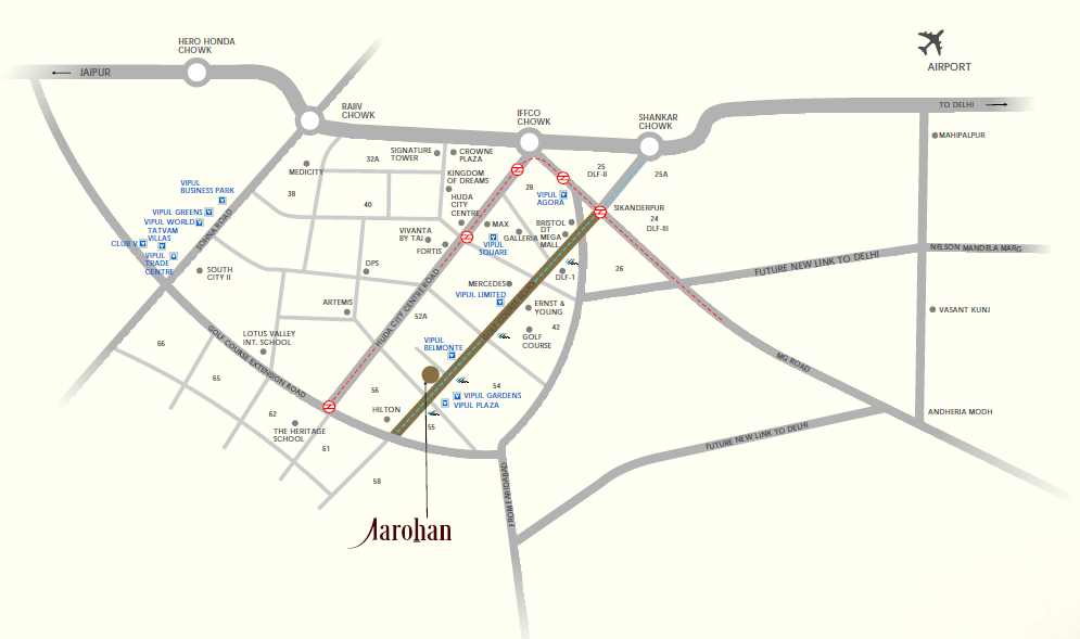 Vipul Aarohan Location Map Image