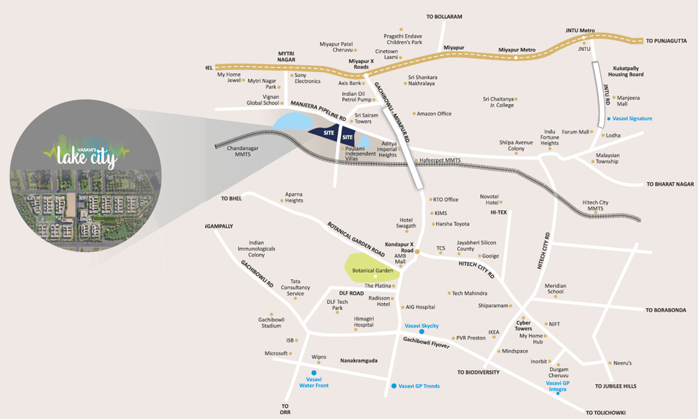 Vasavi Lake City Location Map Image