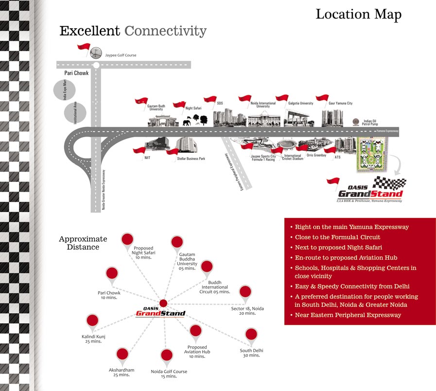 Oasis Grandstand Location Map Image