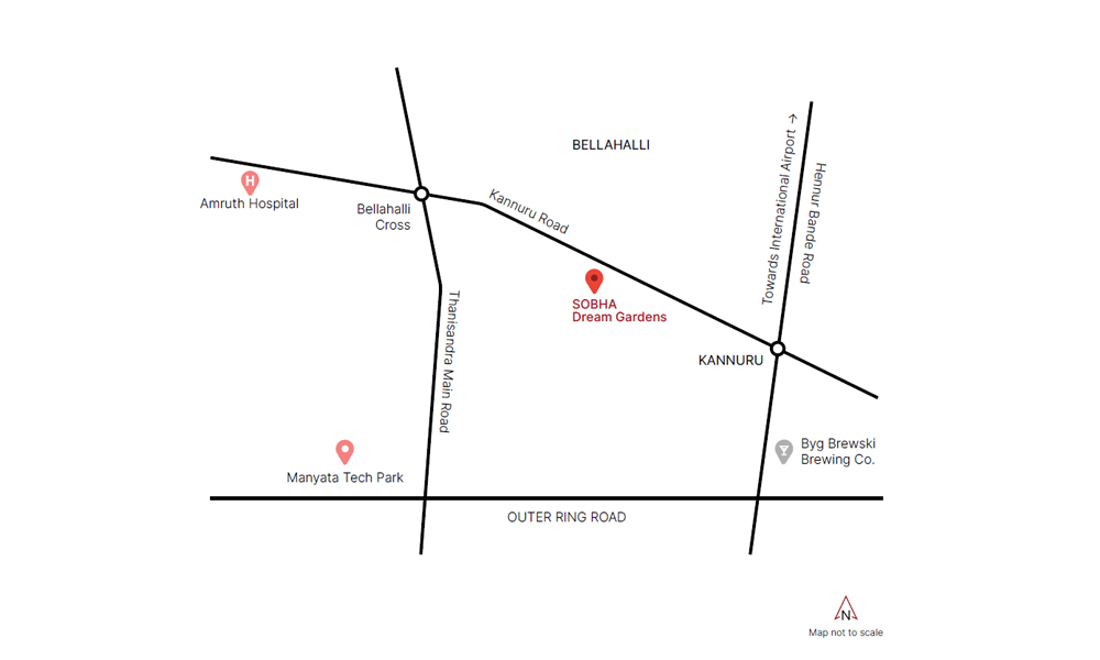 Sobha Dream Gardens Location Map Image