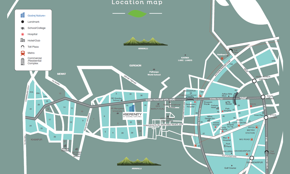 Godrej Serenity Sohna Location Map Image