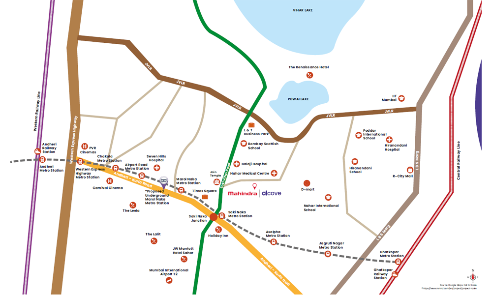 Mahindra Alcove Location Map Image