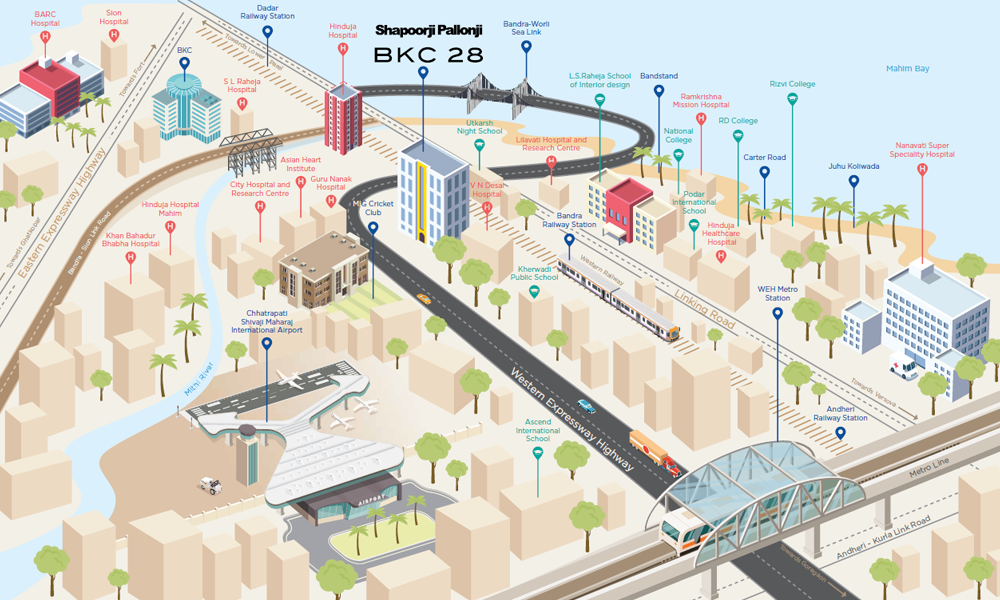 Shapoorji Pallonji BKC 28 Location Map Image