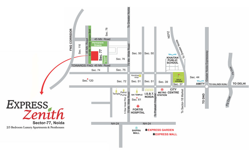 Express Zenith Location Map Image