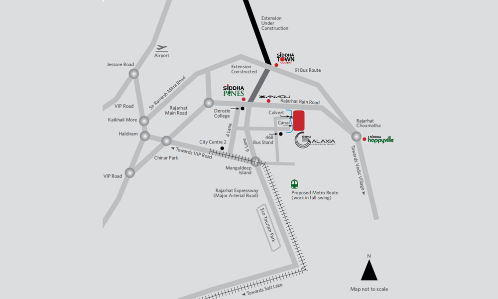 Siddha Galaxia Location Map Image