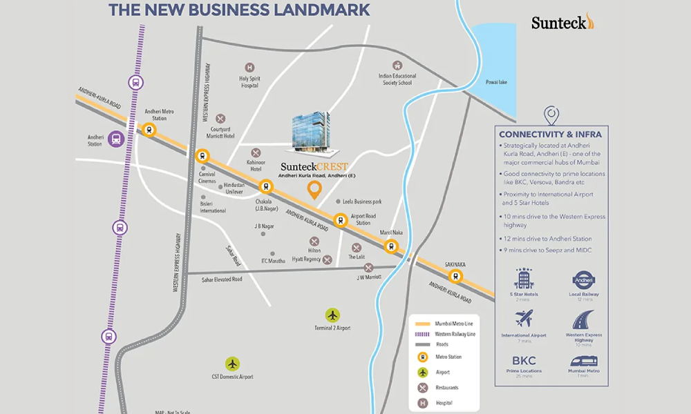 Sunteck Crest Location Map Image