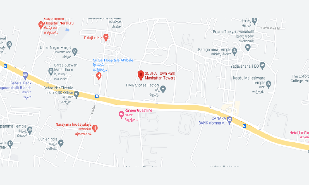 Sobha Town Park Location Map Image
