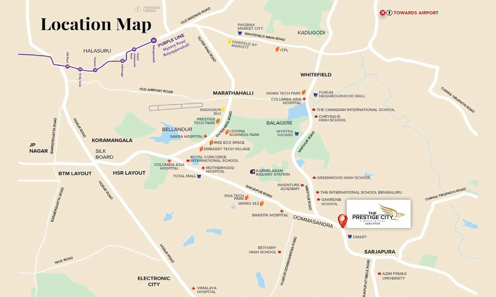 Prestige Great Acres Location Map Image