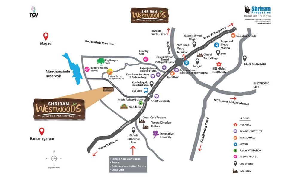Shriram Westwoods Location Map Image