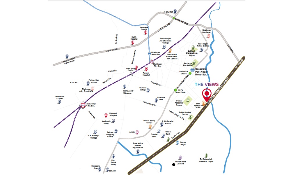 Adani The Views Location Map Image
