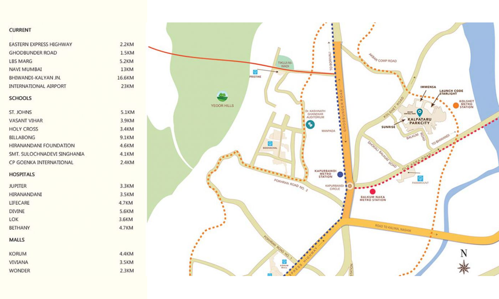 Kalpataru Eternia Location Map Image