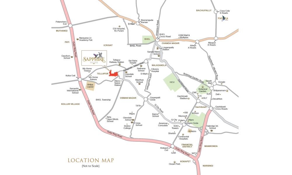 Fortune Green Homes Sapphire Location Map Image