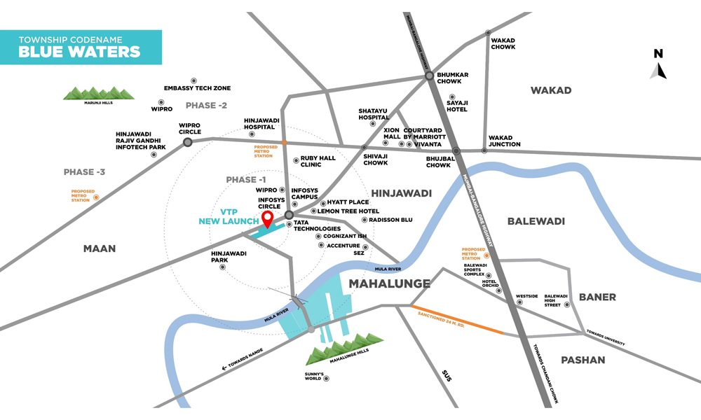 Blue Waters Hinjewadi Location Map Image