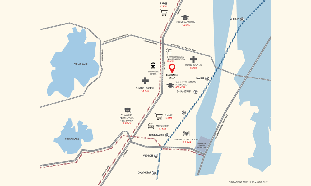 Rustomjee Bella Location Map Image