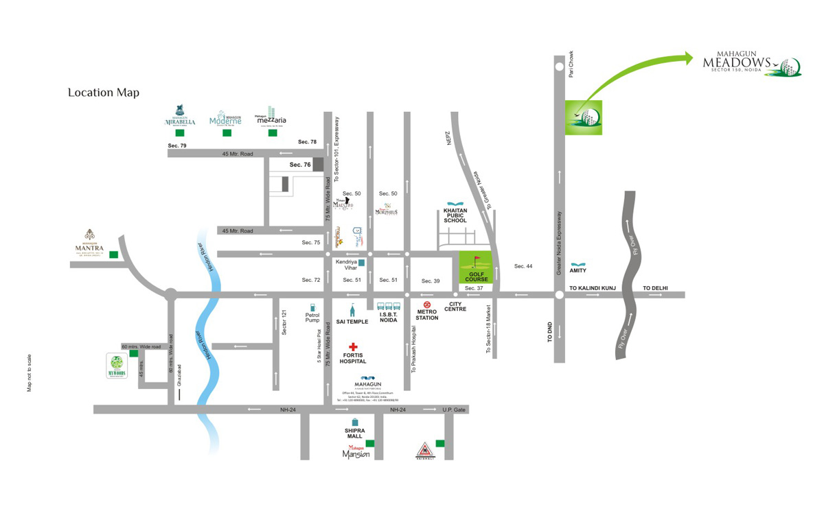 Mahagun Meadows Location Map Image