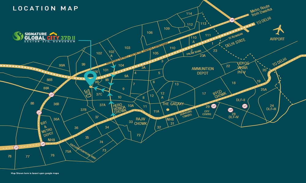 Signature Global City 37 D2 Location Map Image