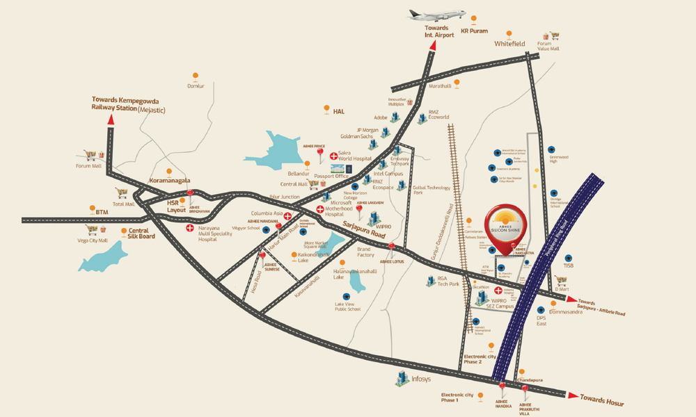 Abhee Silicon Shine Location Map Image