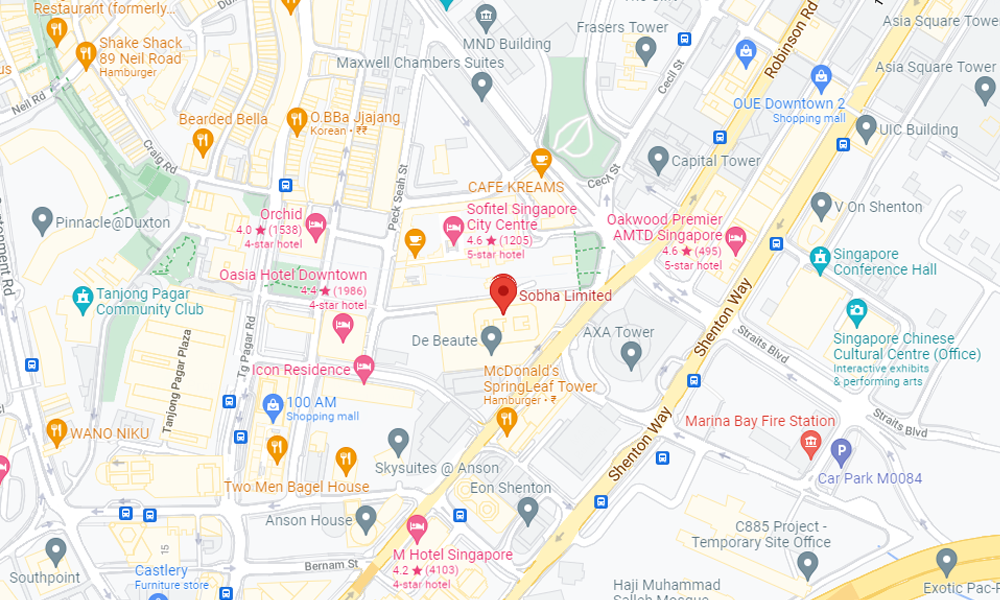 Sobha Sentosa Location Map Image