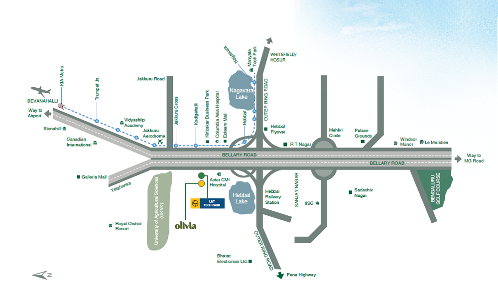 Olivia at L&T Raintree Boulevard Location Map Image