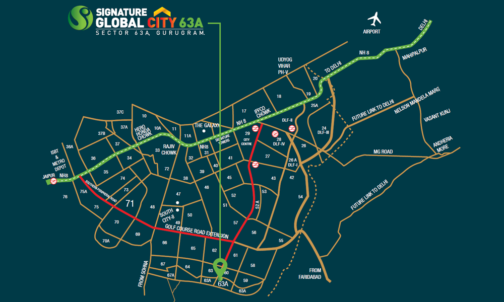 Signature Global City 63 A Location Map Image