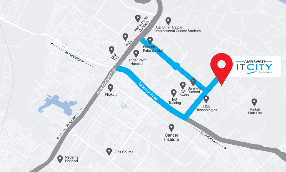 Amrawati IT City Location Map Image