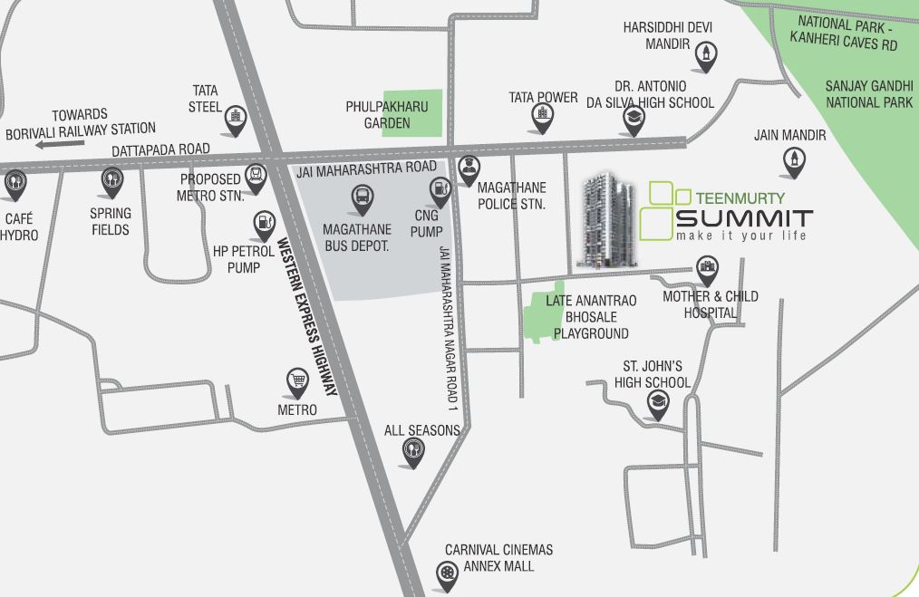 Teenmurty Summit Location Map Image
